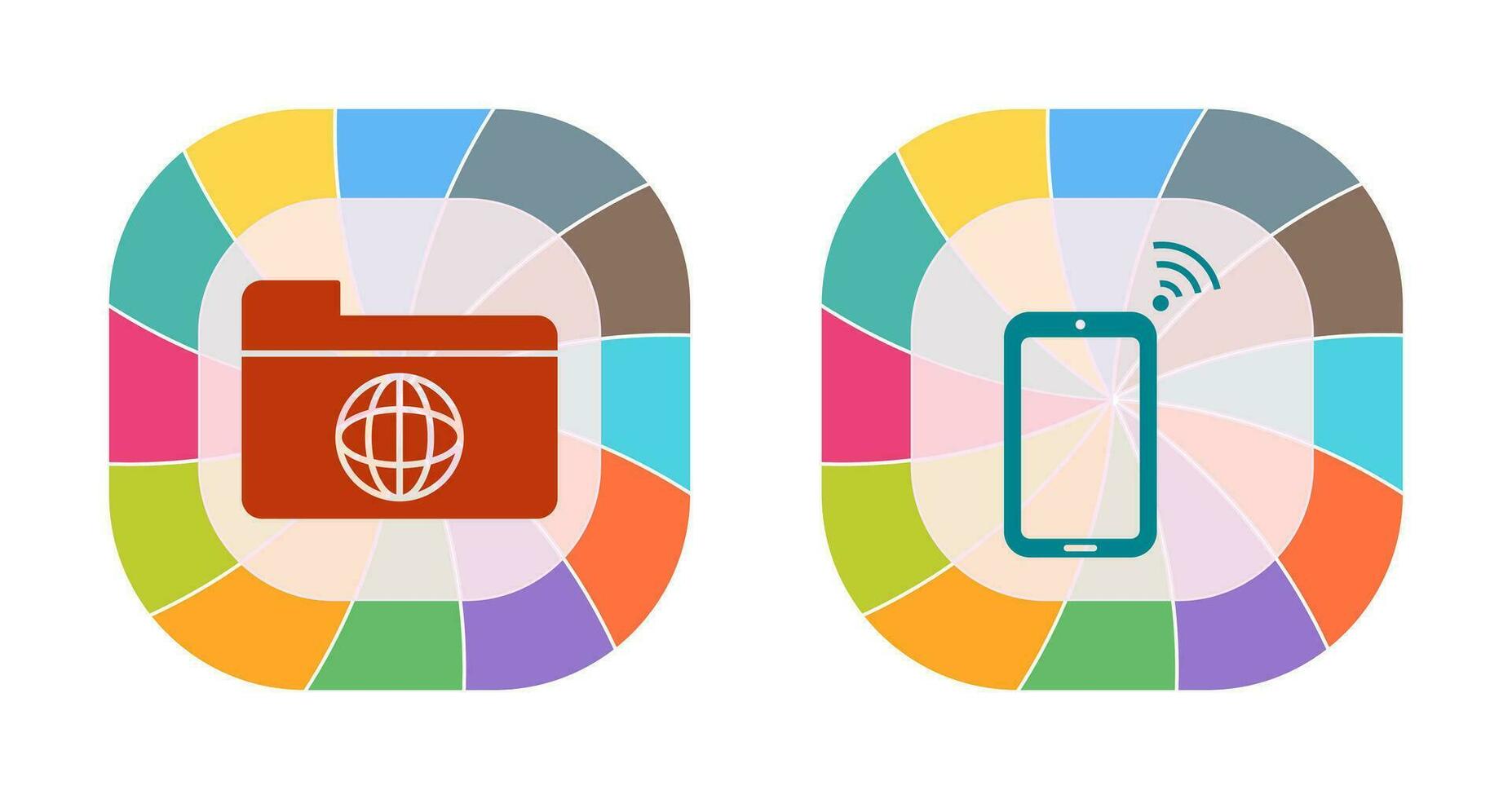 network folder and connected device Icon vector