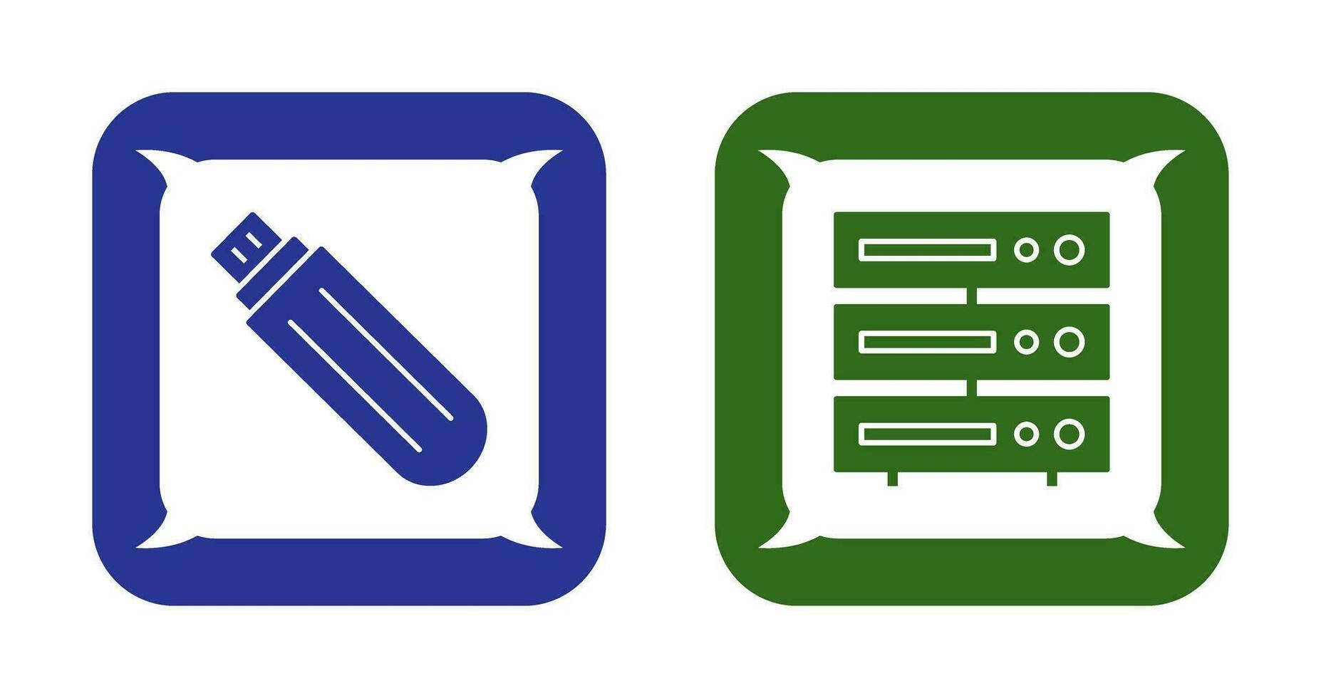 usb drive and server Icon vector