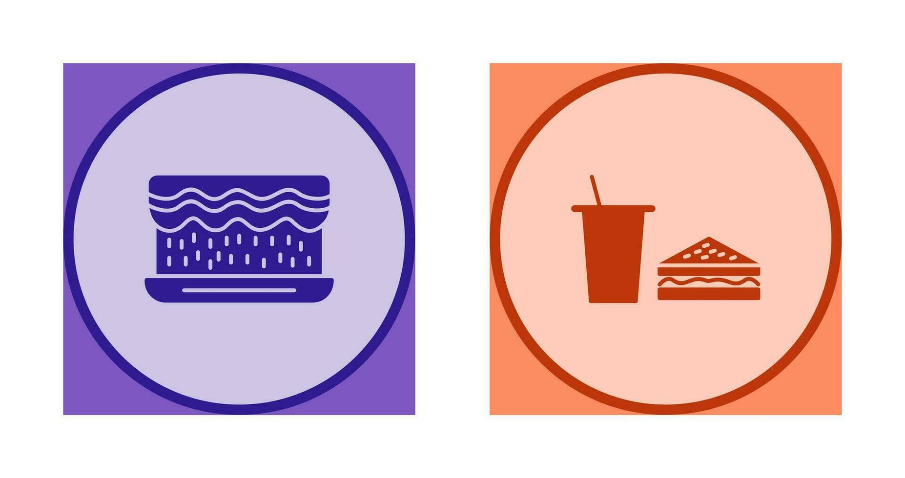 cream cake and lunch bistro Icon vector