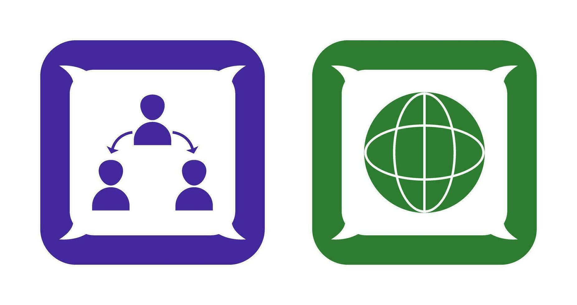 connected user and globe Icon vector