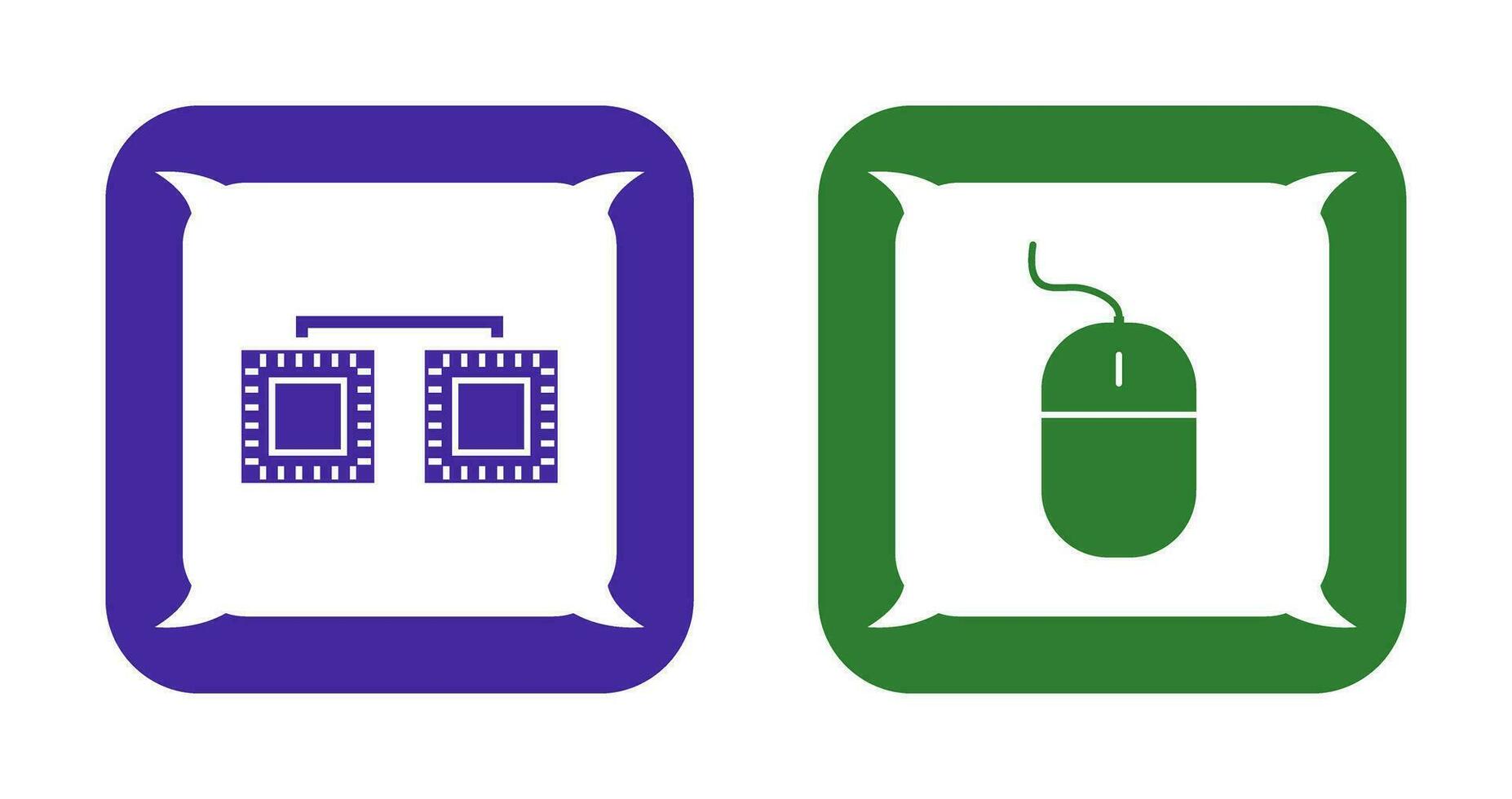 processors connected and mouse Icon vector