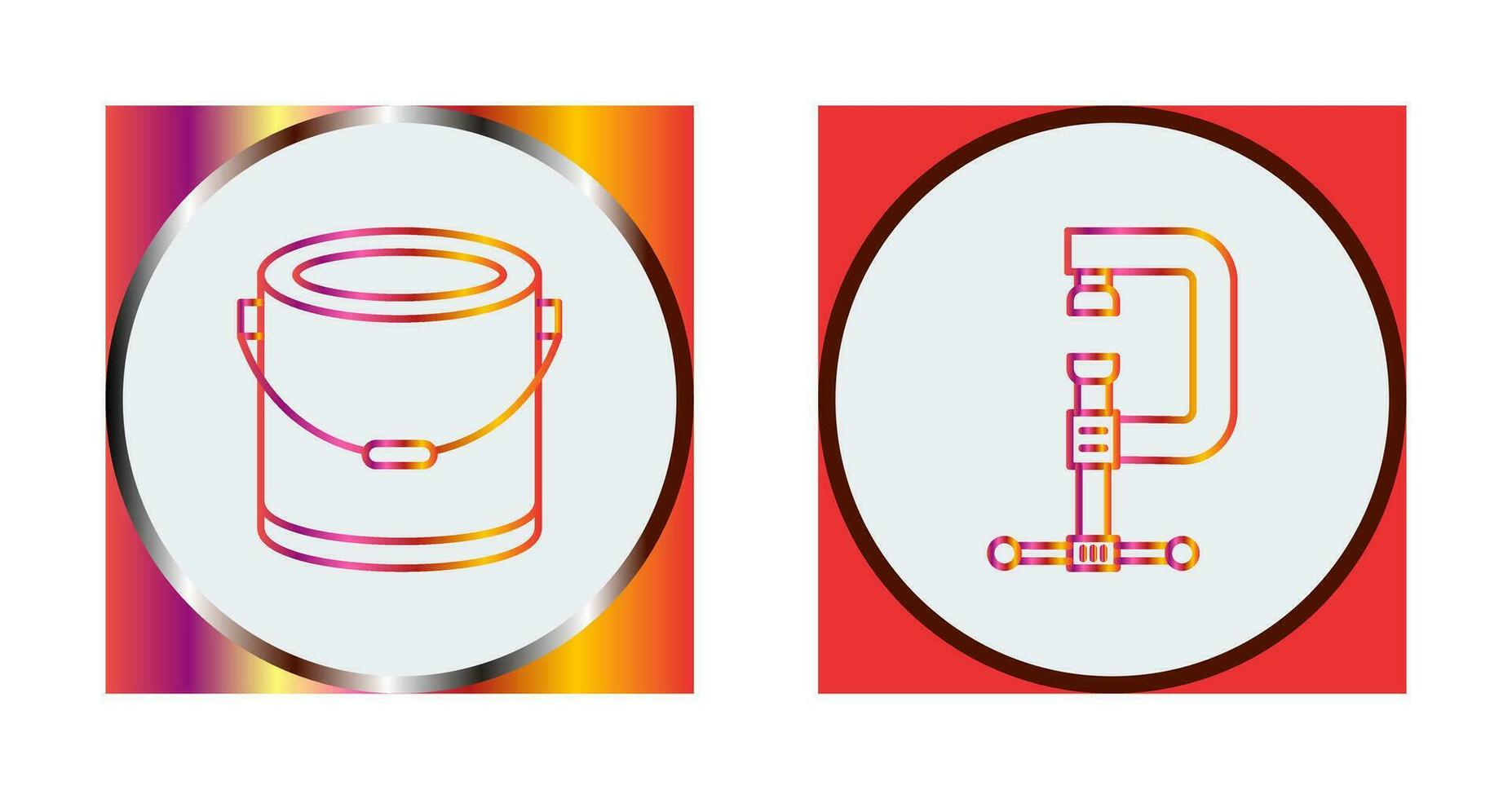 Paint Bucket and Clamp Icon vector