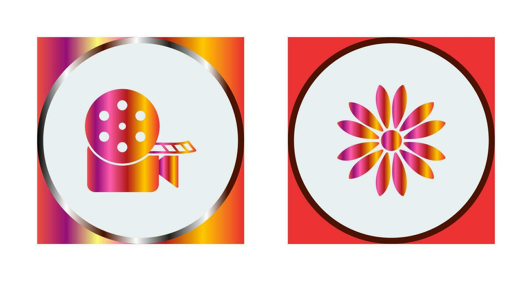 video reel and flower Icon vector
