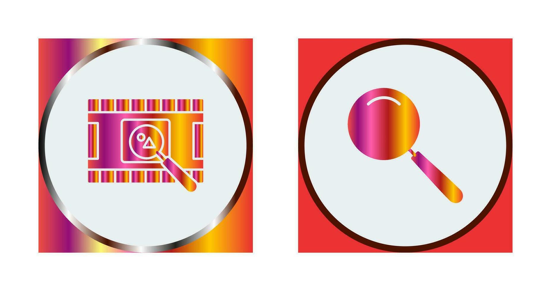 find pictures and magnifier Icon vector