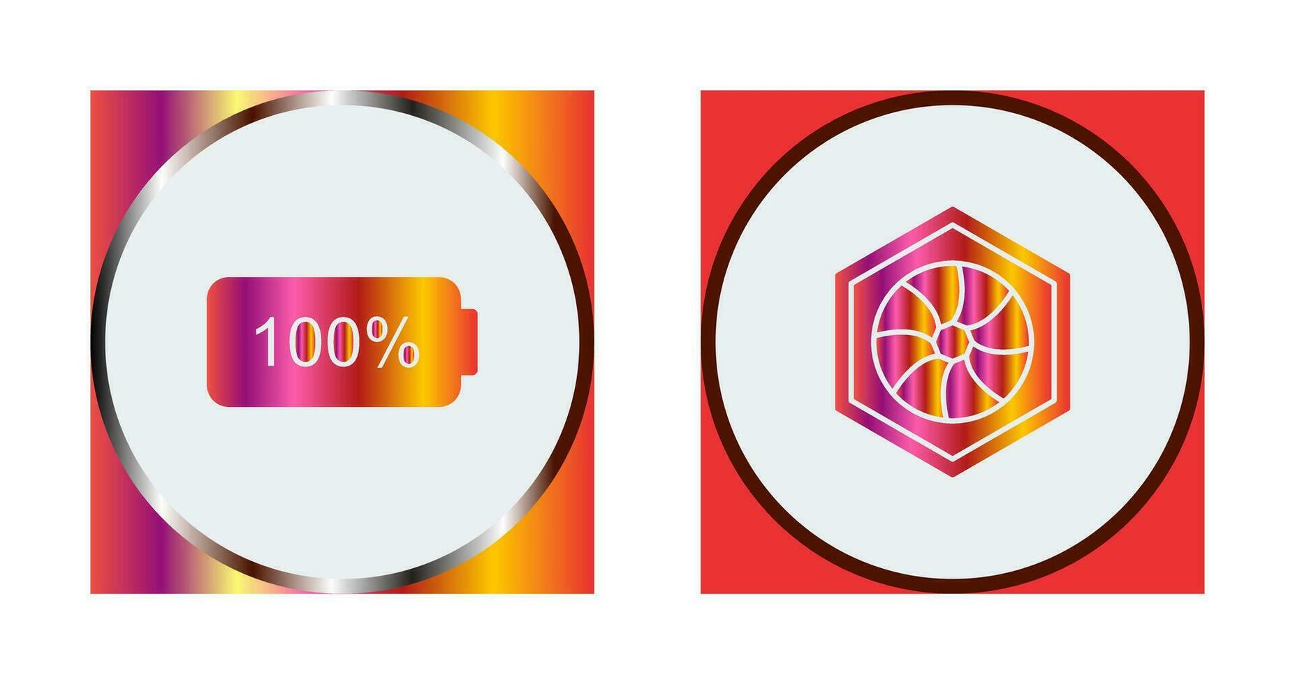 full battery and hexagonal diaphram Icon vector