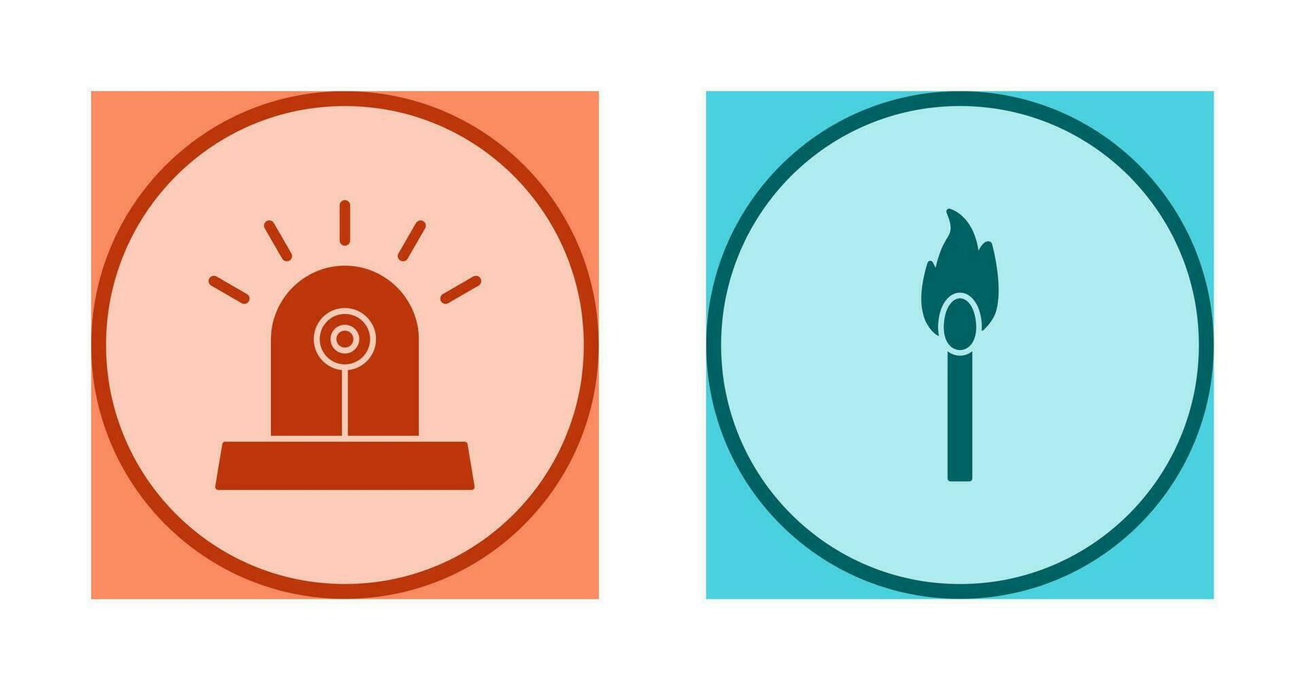 siren and lit matchstick Icon vector