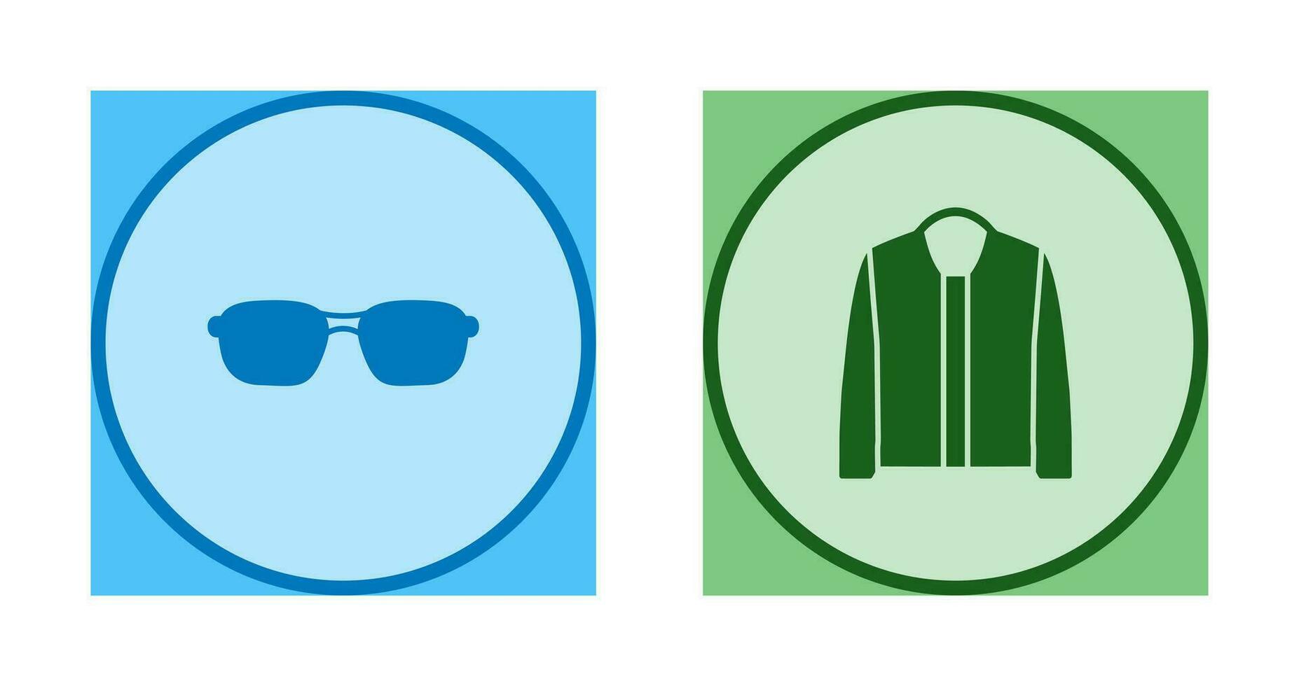 lentes y chaqueta icono vector