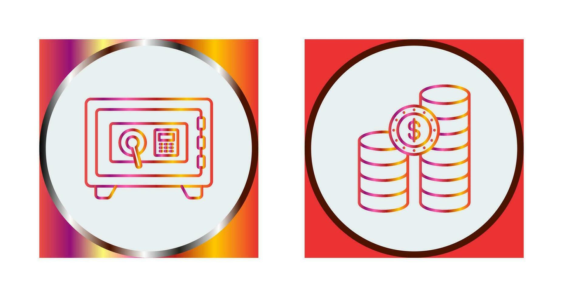 Safe Box and COINS Icon vector