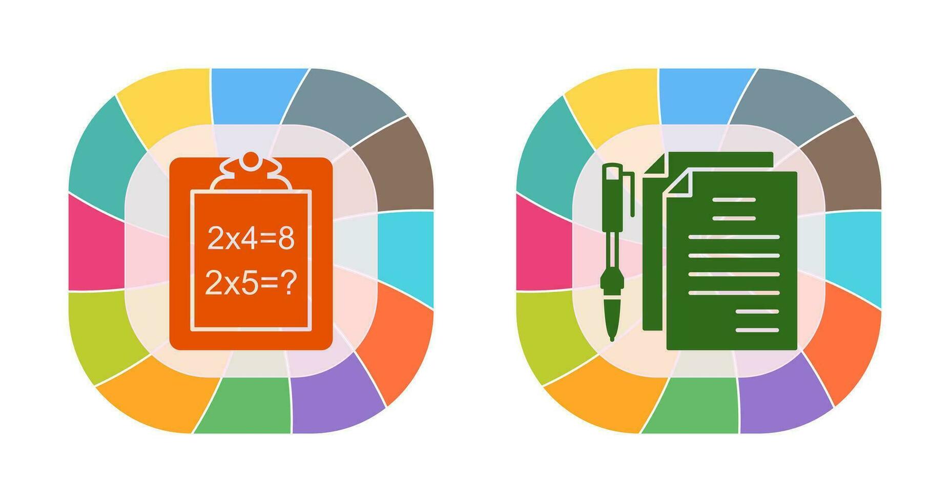 Solving Question and Document and Pen Icon vector