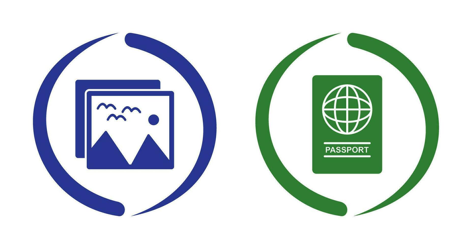 pictures and passport Icon vector