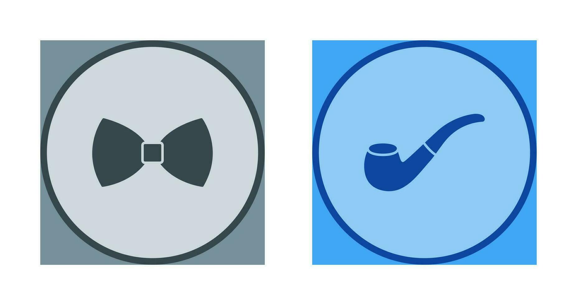 Bow Tie and Smoking pipe Icon vector