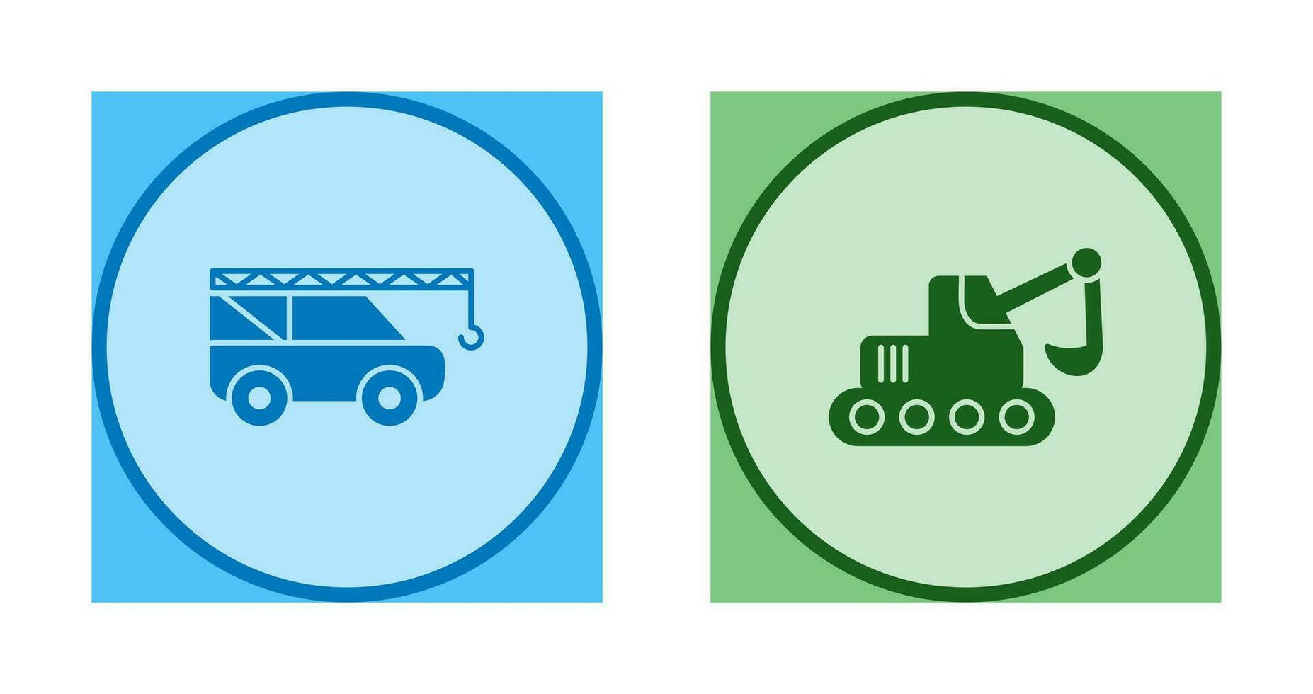 Crane and Escavator Icon vector