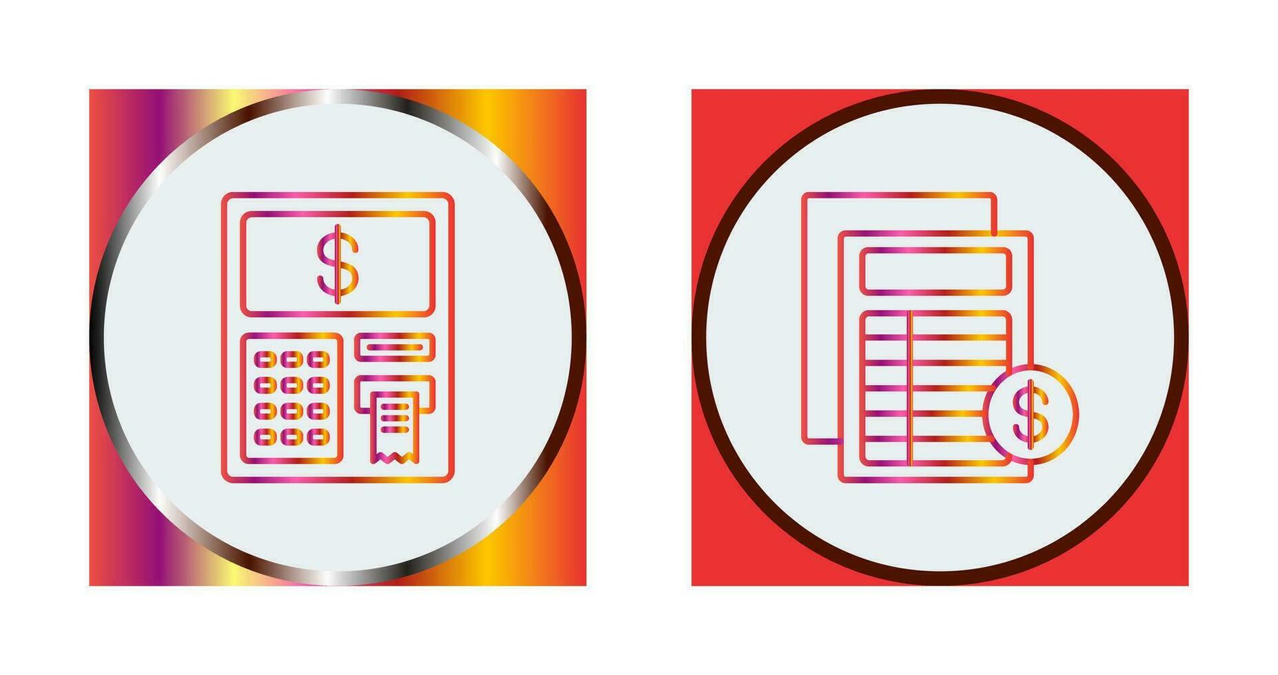 Atm and Invoice Icon vector