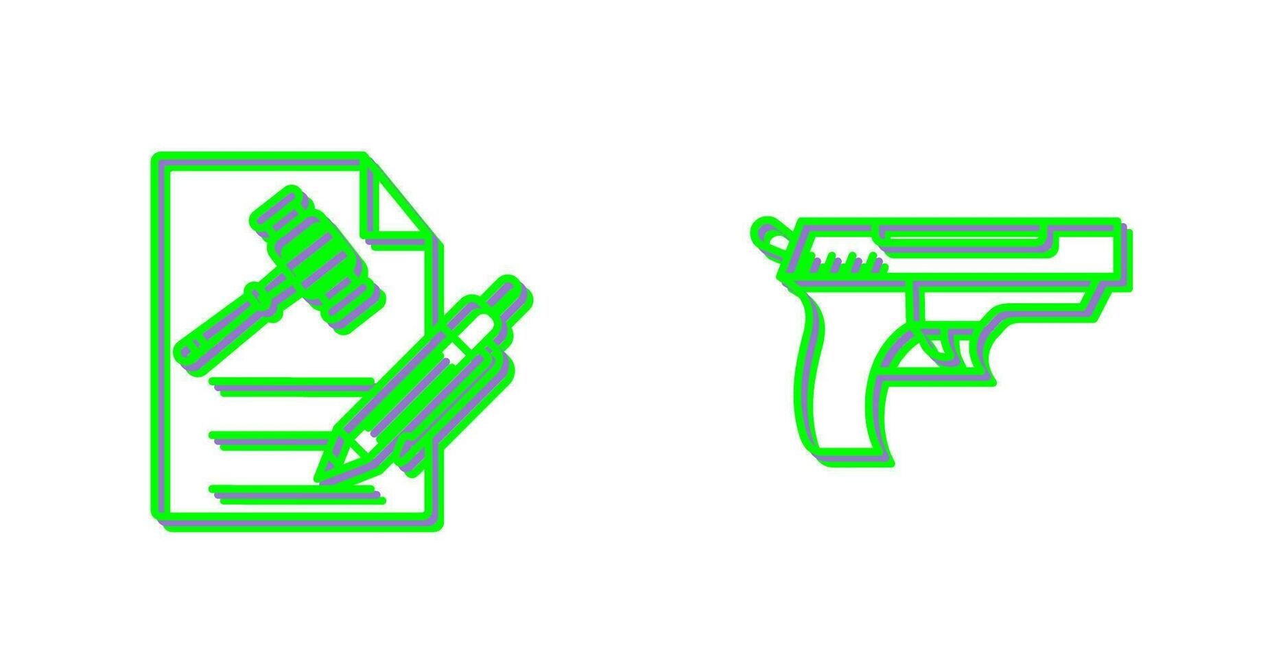 File and Gun Icon vector