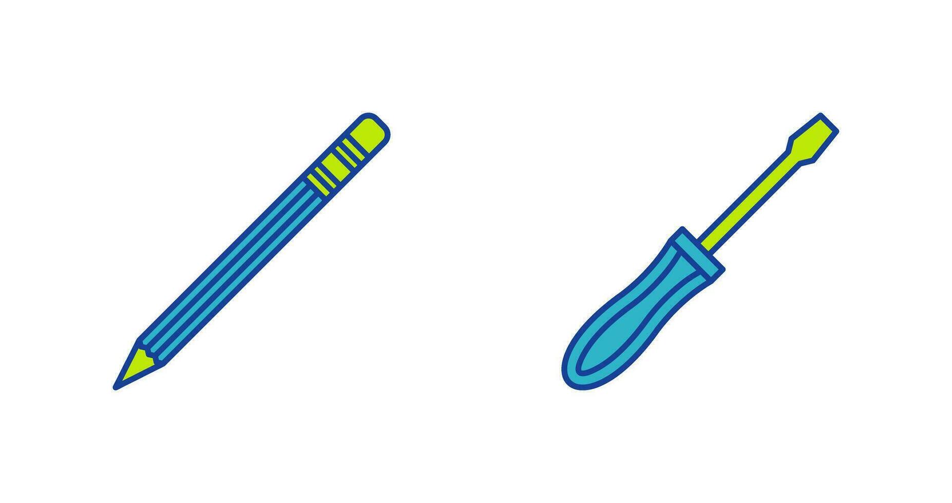 Pencil and Screwdriver Icon vector