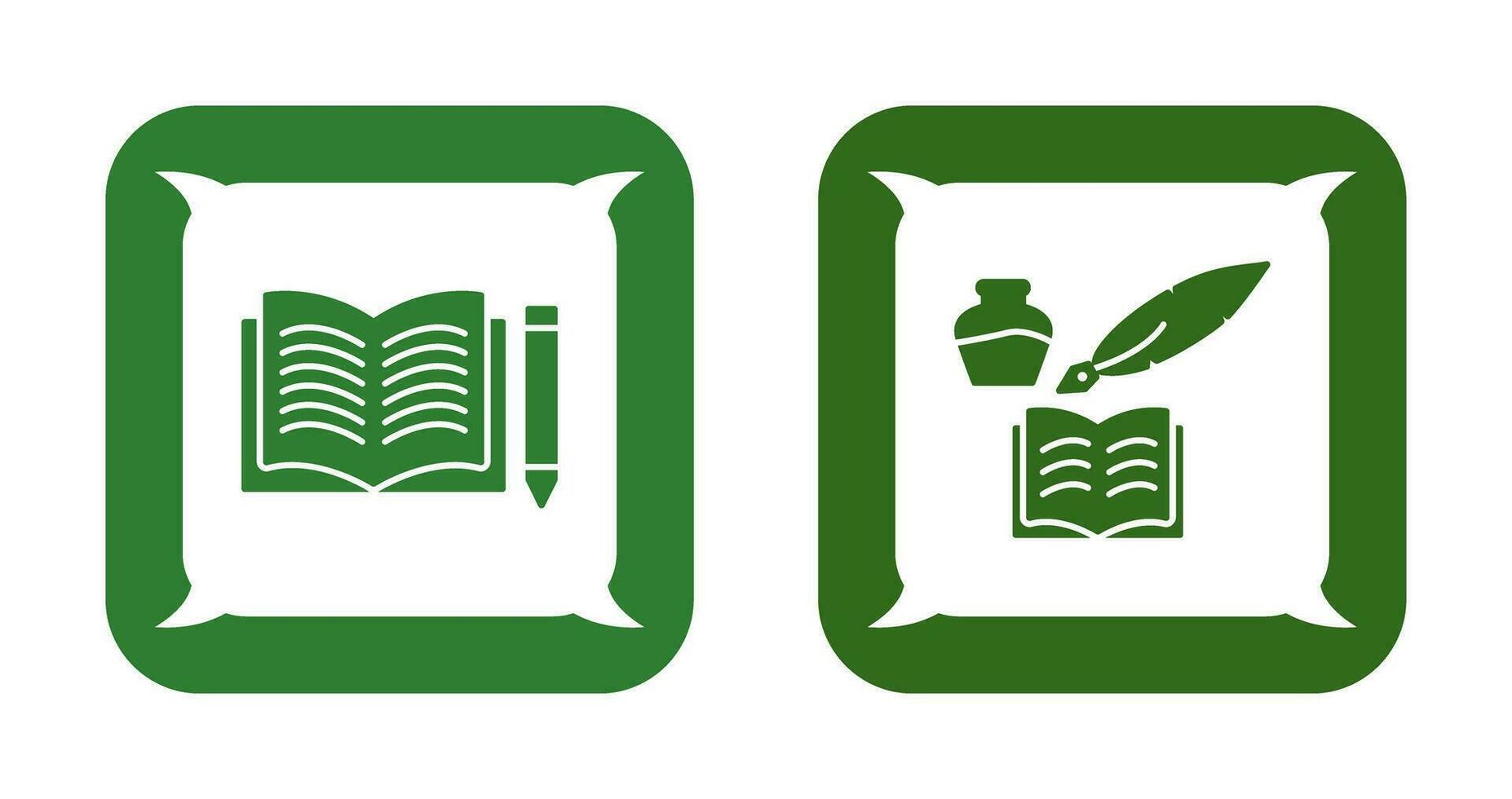 Pencil and Book and Quilland Book Icon vector