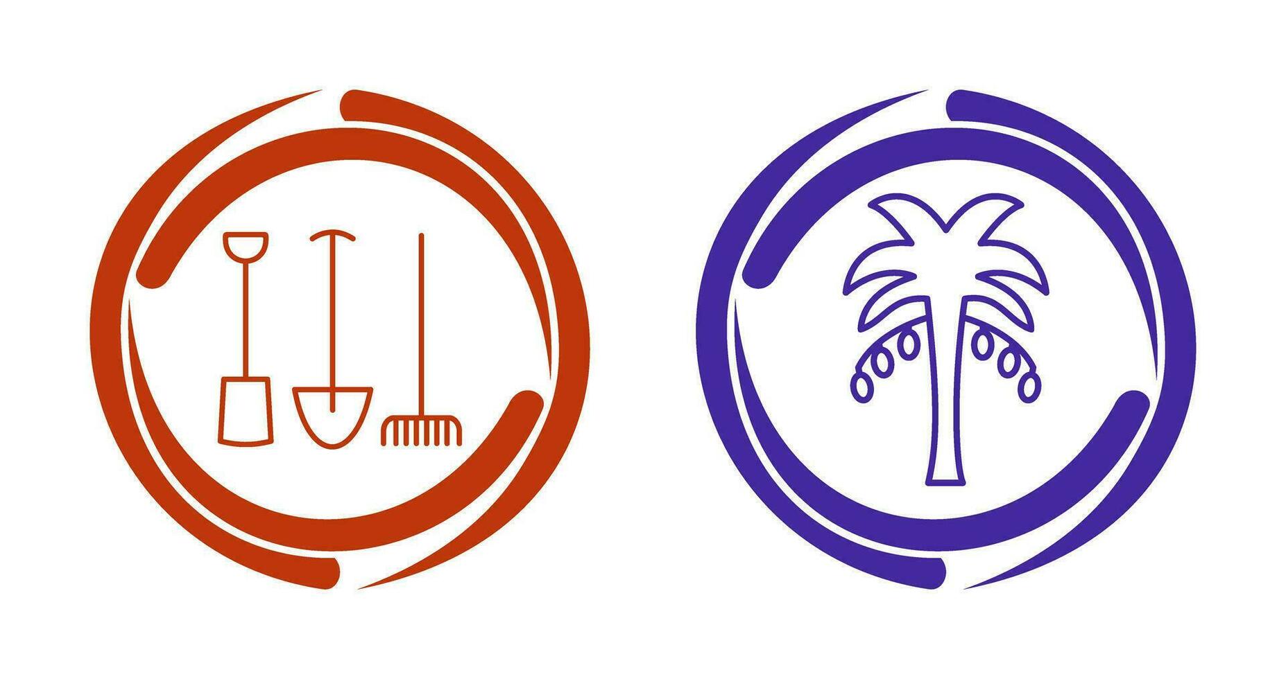 Gardening Tools and Palm tree Icon vector