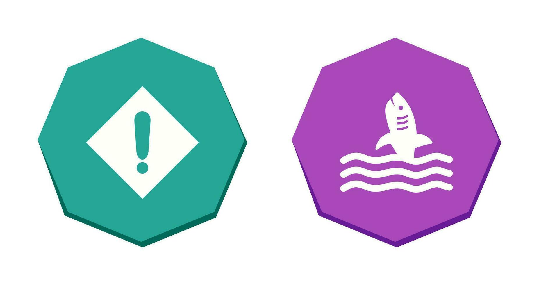 caution sign and dangerous shark  Icon vector