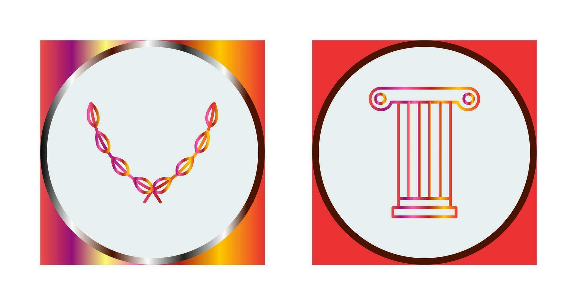 Leaves Wreath and Pillar Icon vector