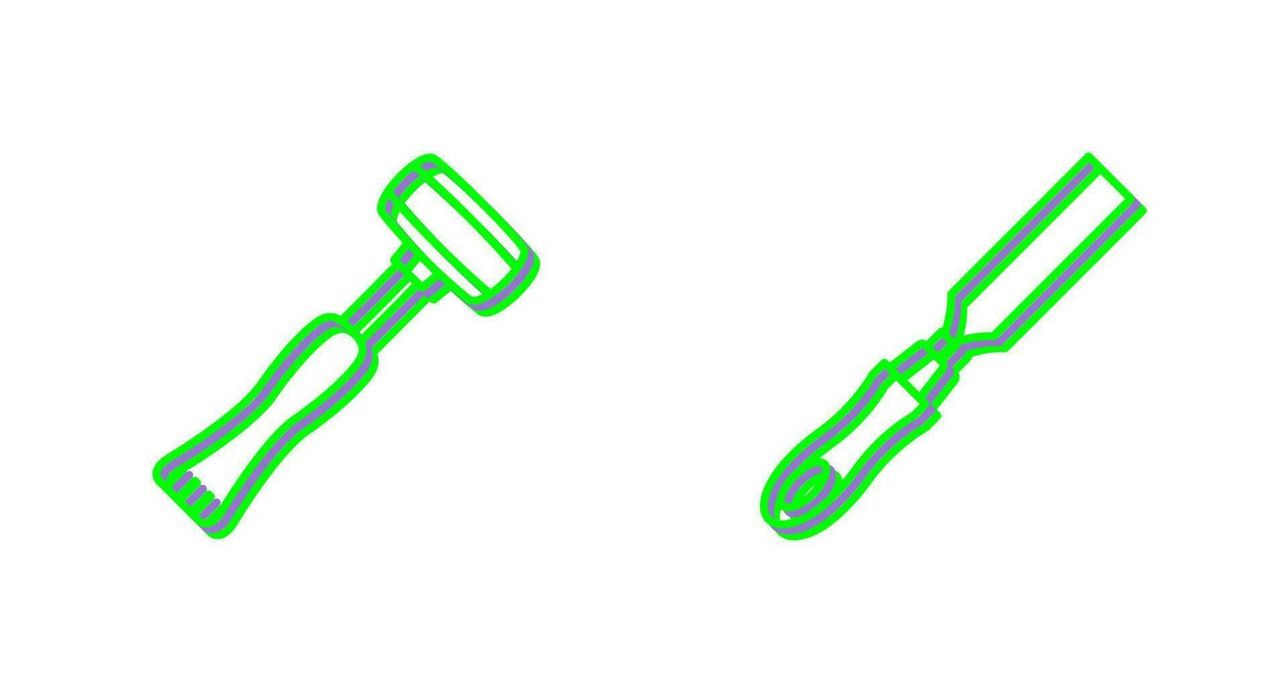 Sledgehmmer and Chisel Icon vector