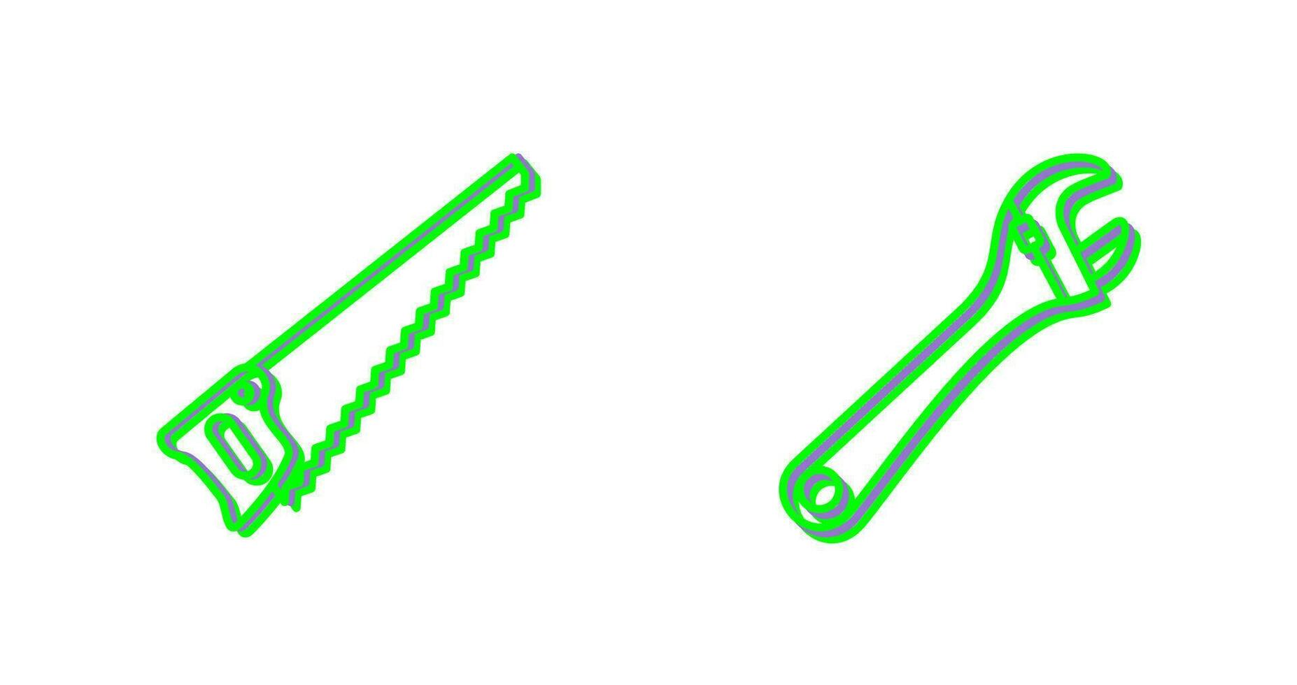 Saw and Wrench Icon vector