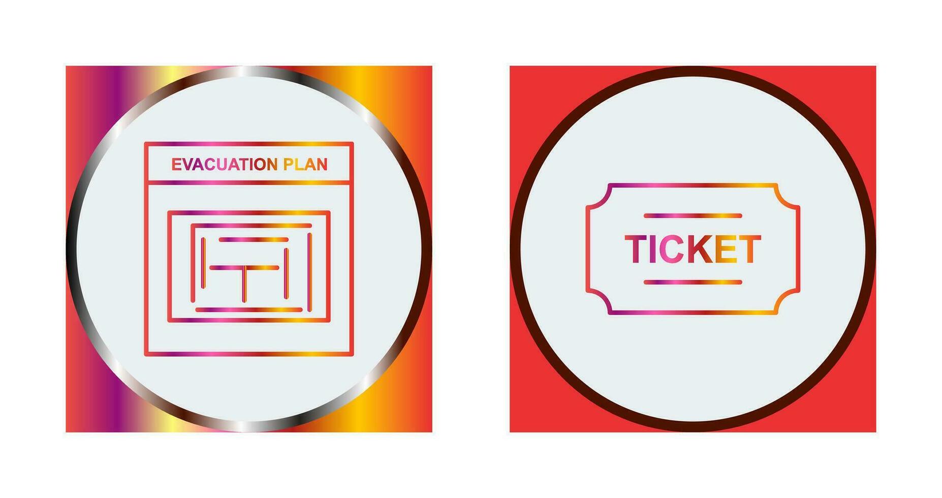 evacuación plan y Entradas icono vector