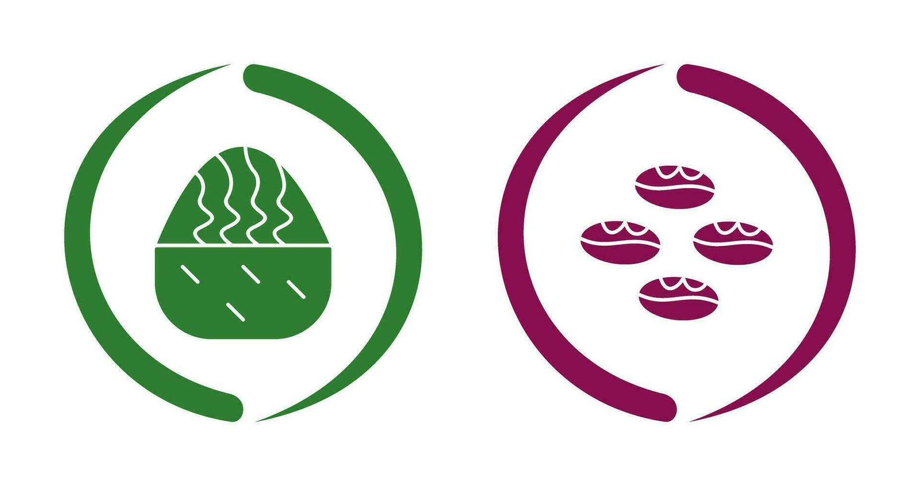 cream muffin and coffee beans  Icon vector
