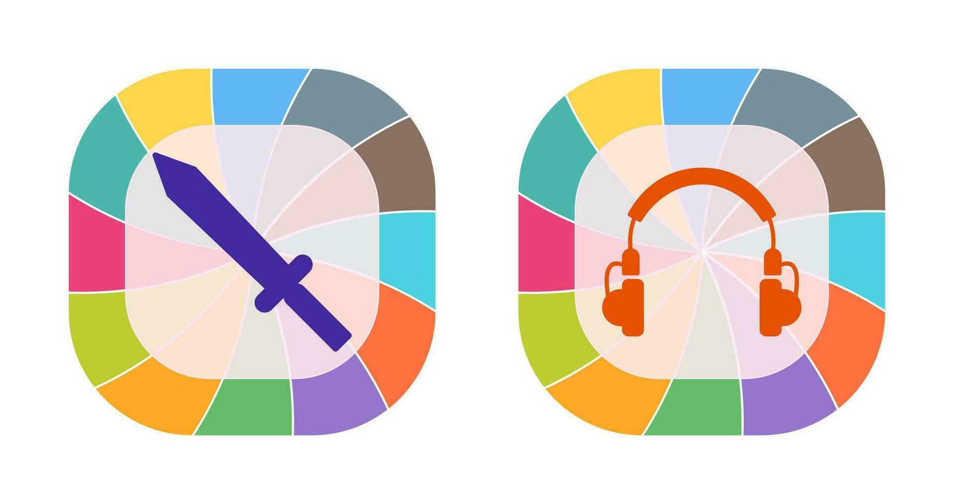 Headphones and Sword Icon vector