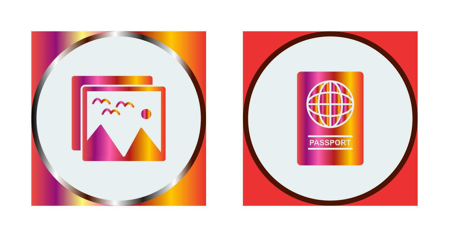 pictures and passport Icon vector