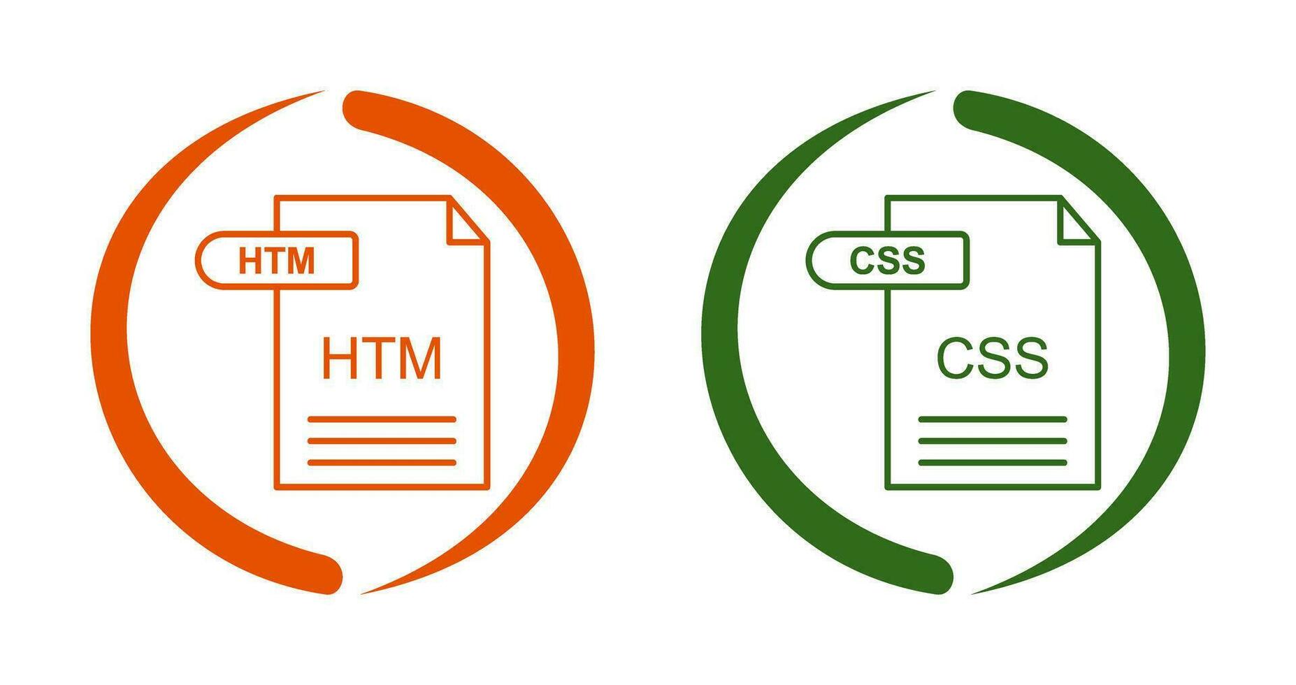 HTM and CSS Icon vector