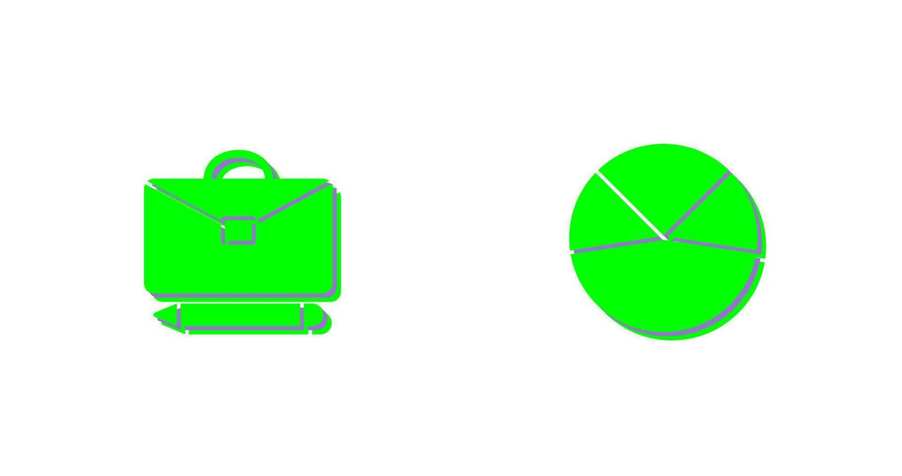 briefcase and pie chart analysis Icon vector
