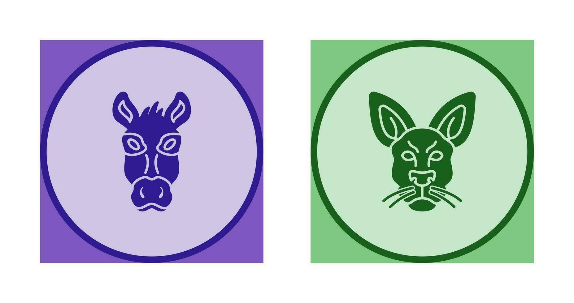 Donkey and Kangaroo Icon vector