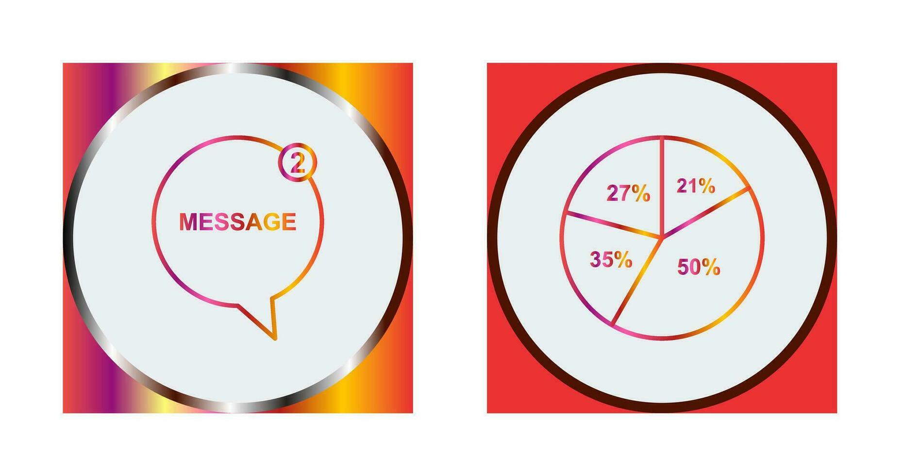 Message Bubbles and Pie Chart Icon vector