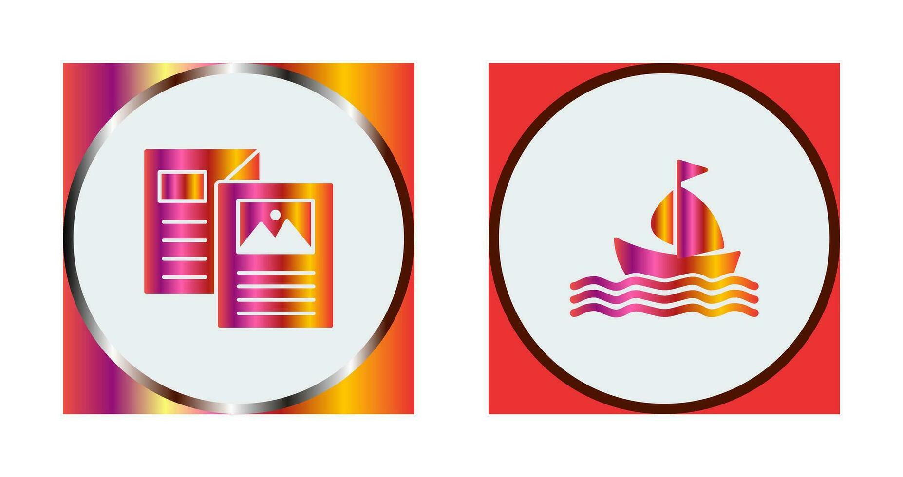 Brochure and Boat  Icon vector