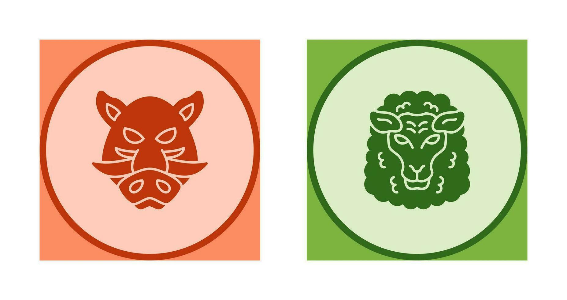 Sheep and Boar Icon vector