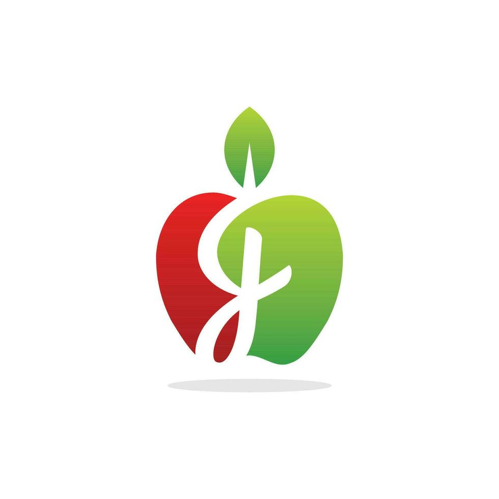 resumen letra F manzana logo plantilla, vector logo para negocio y empresa identidad