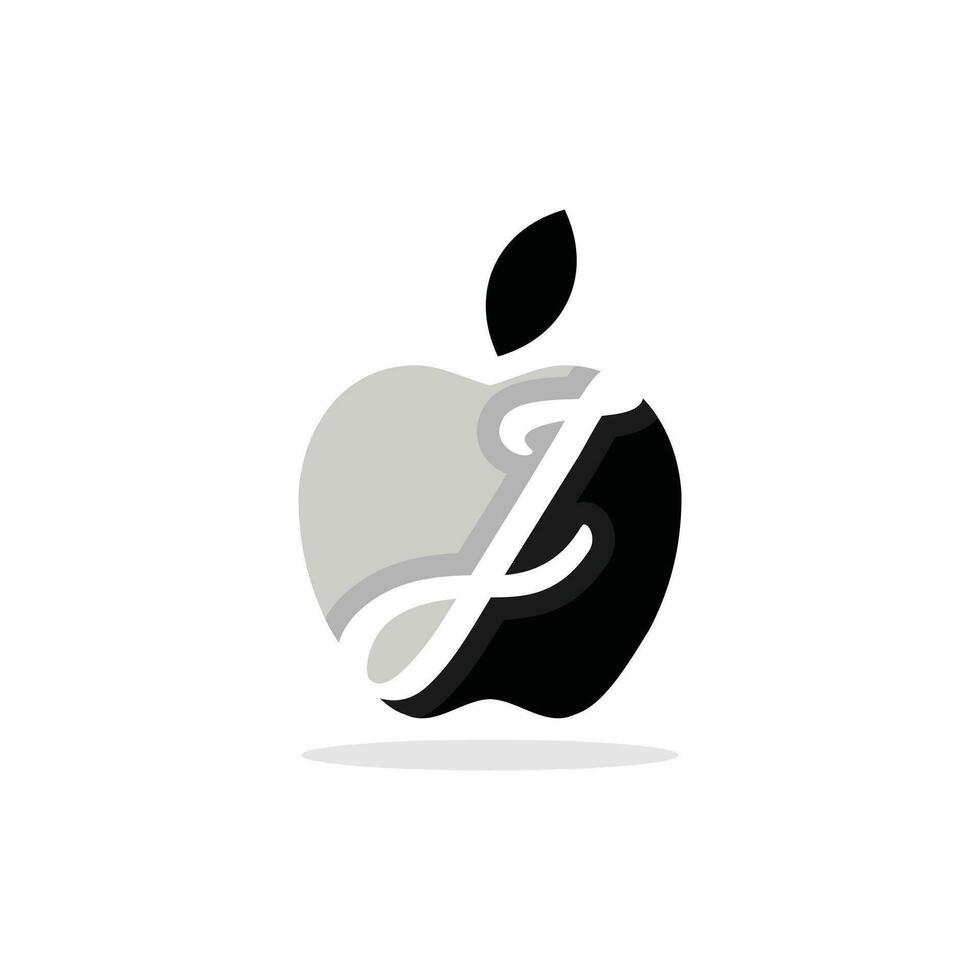 resumen letra j manzana logo plantilla, vector logo para negocio y empresa identidad