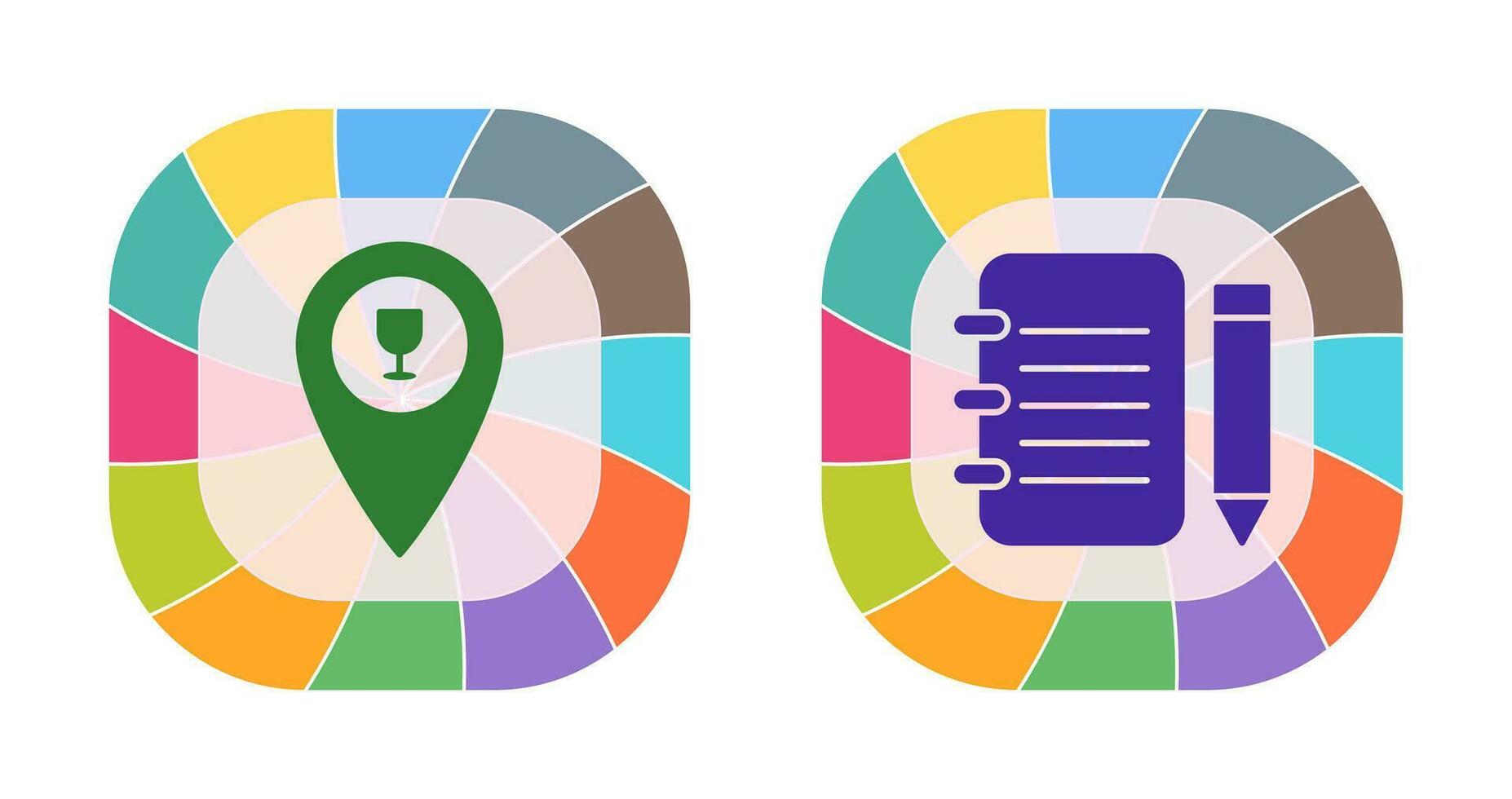 bar location and notepad Icon vector