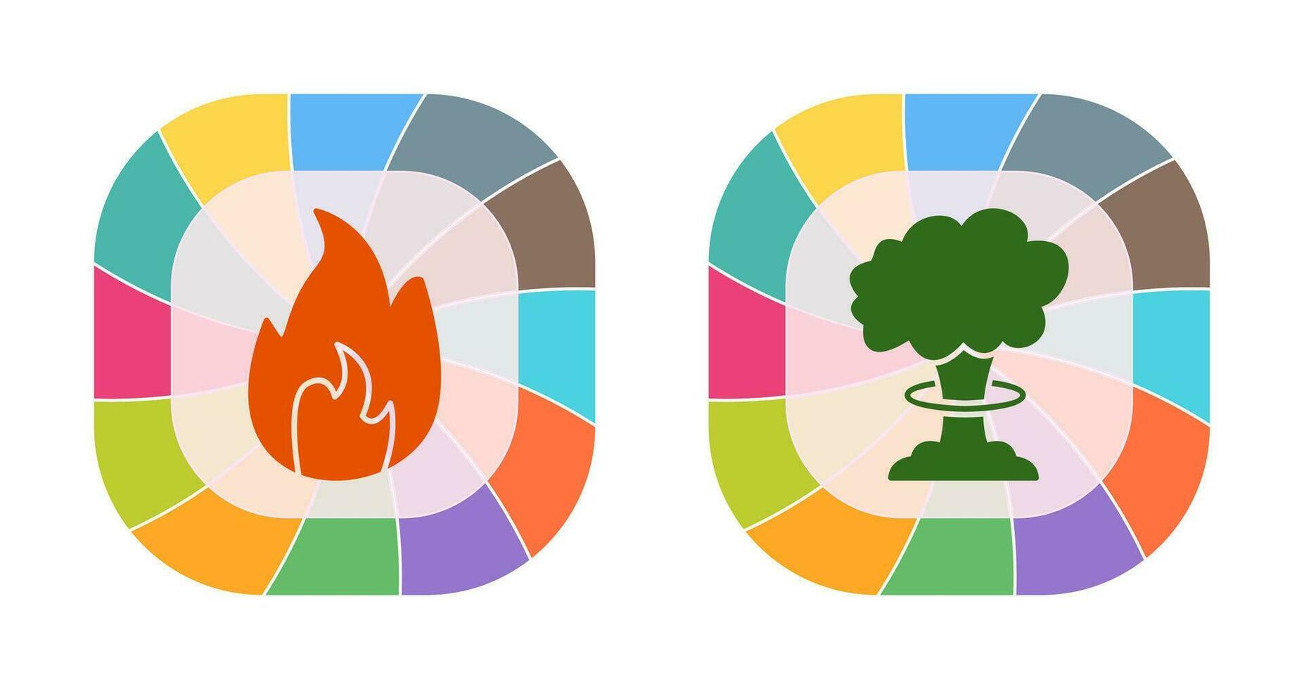 flame and bomb blast Icon vector