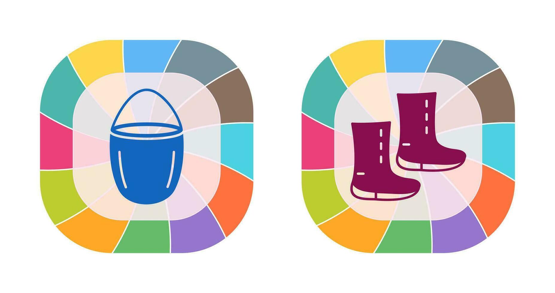 water bucket and boots Icon vector