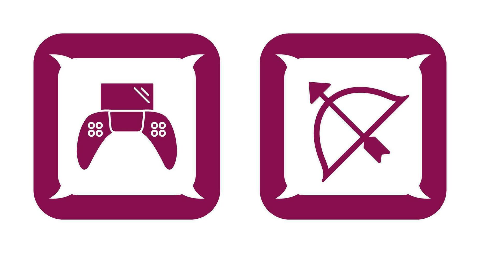 Play Station and Archery Icon vector