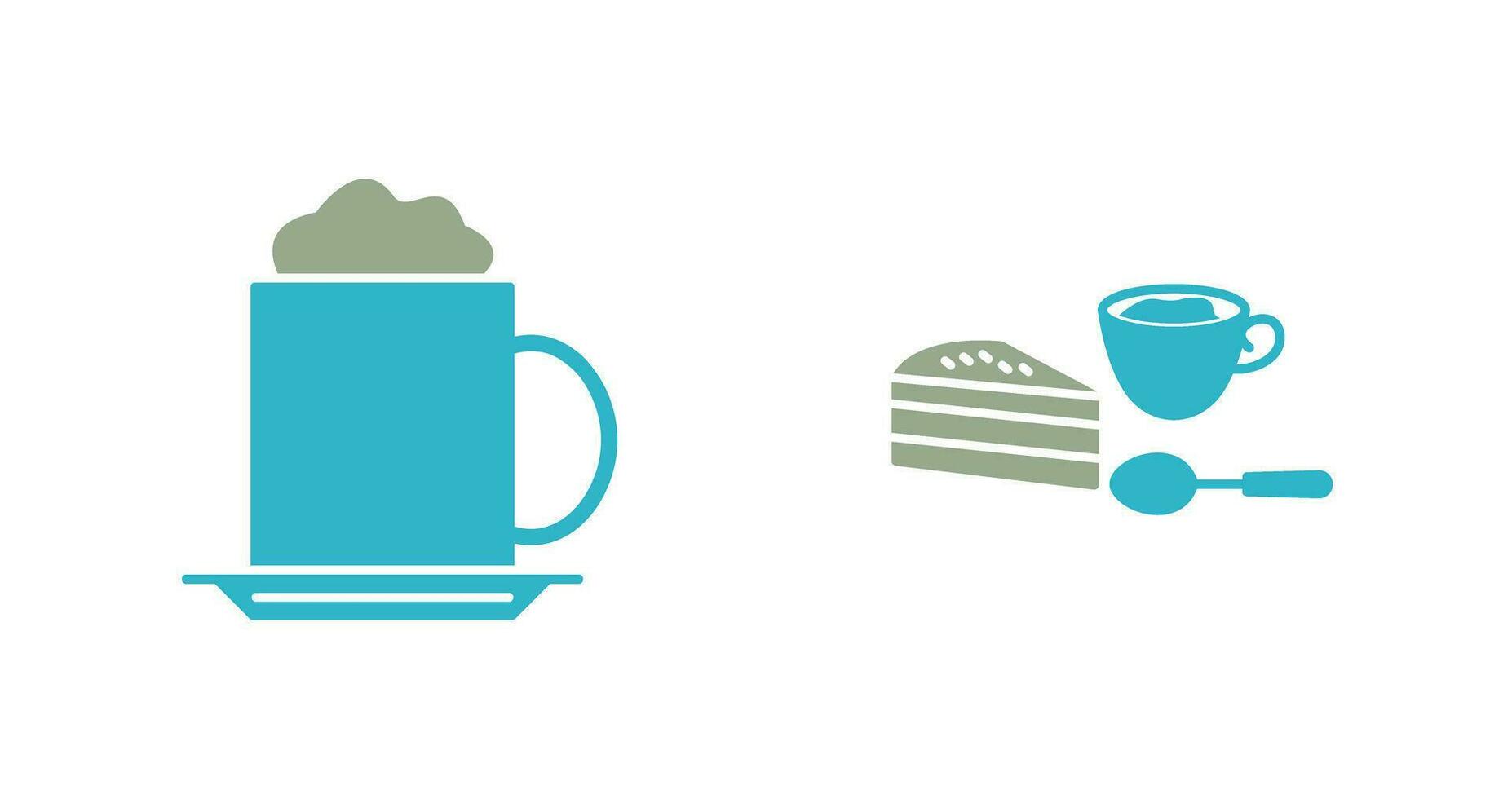 capppucino and coffee served  Icon vector