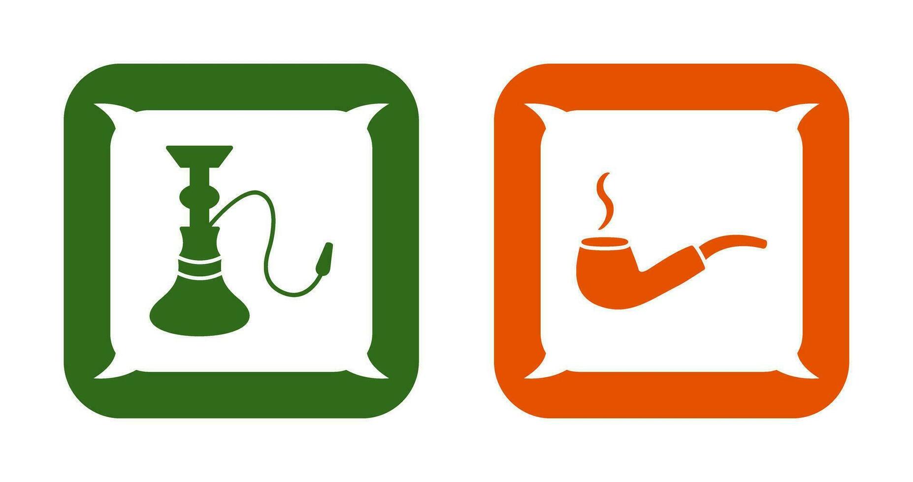 hookah and lit smoking pipe  Icon vector