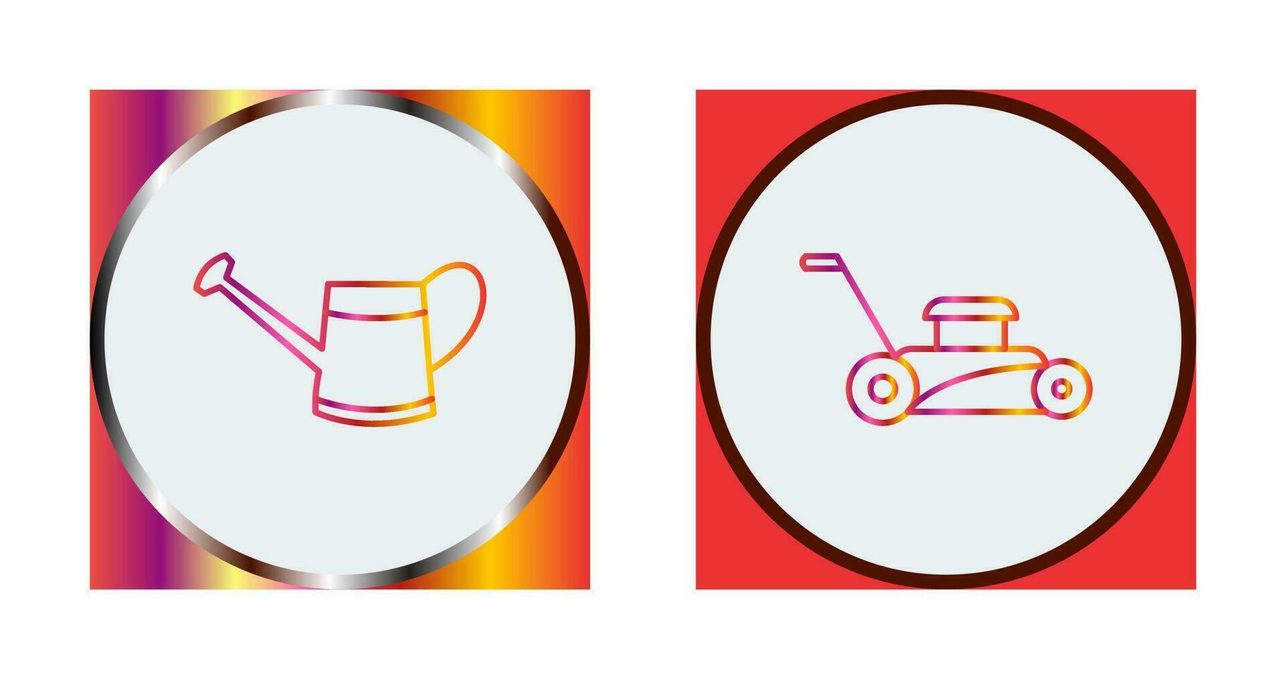 Watering tool and Lawn Mower Icon vector