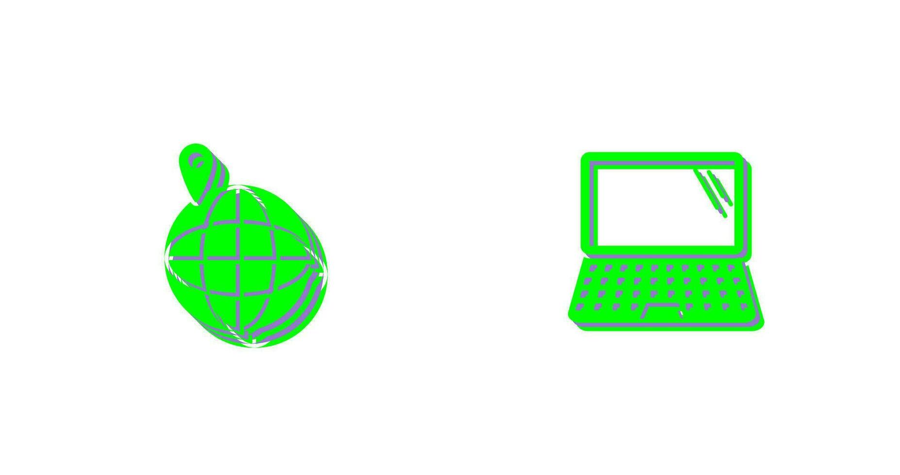 laptop and vacation spots  Icon vector