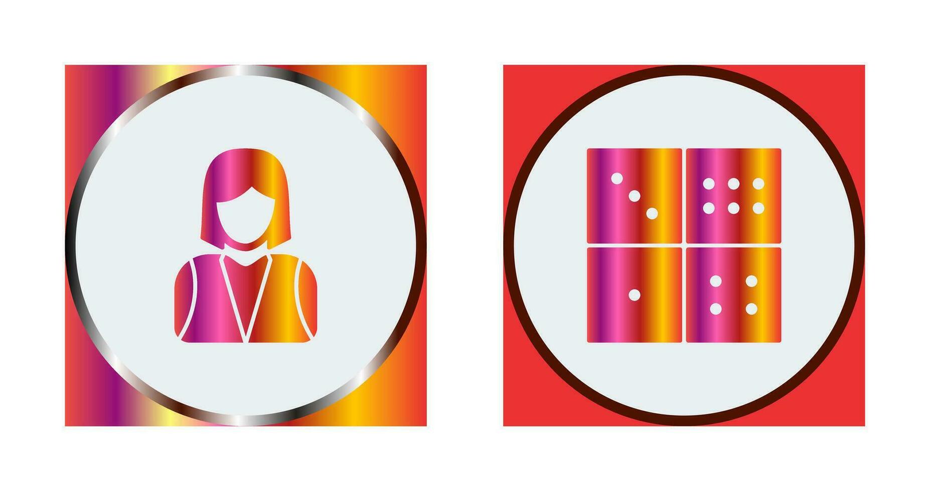 elegant lady and domino game Icon vector