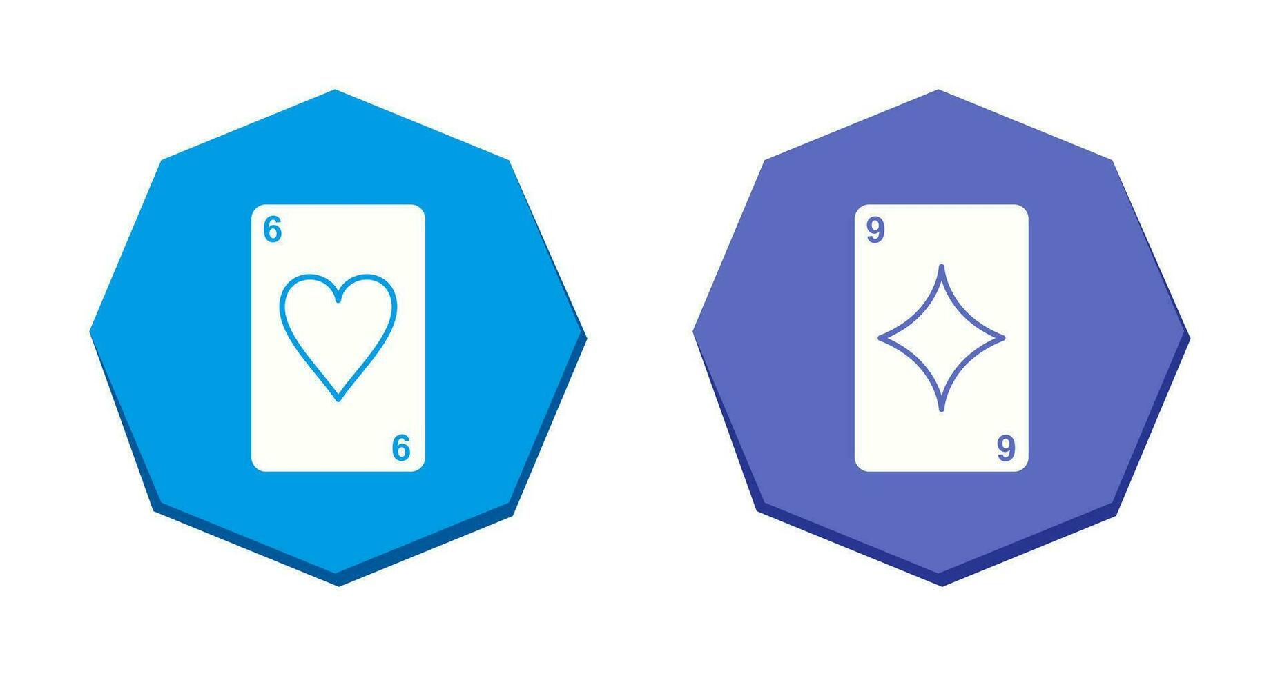 heart cards and diamonds card Icon vector