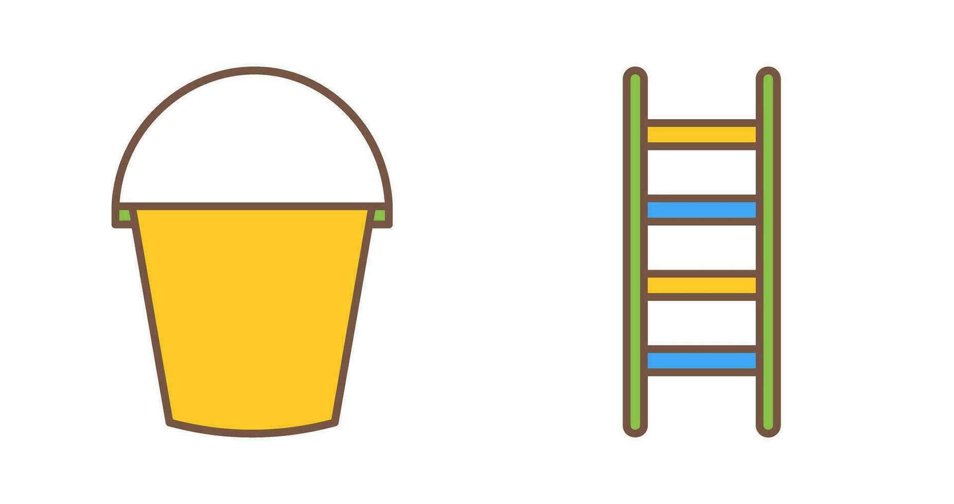 Water Bucket and Ladder Icon vector