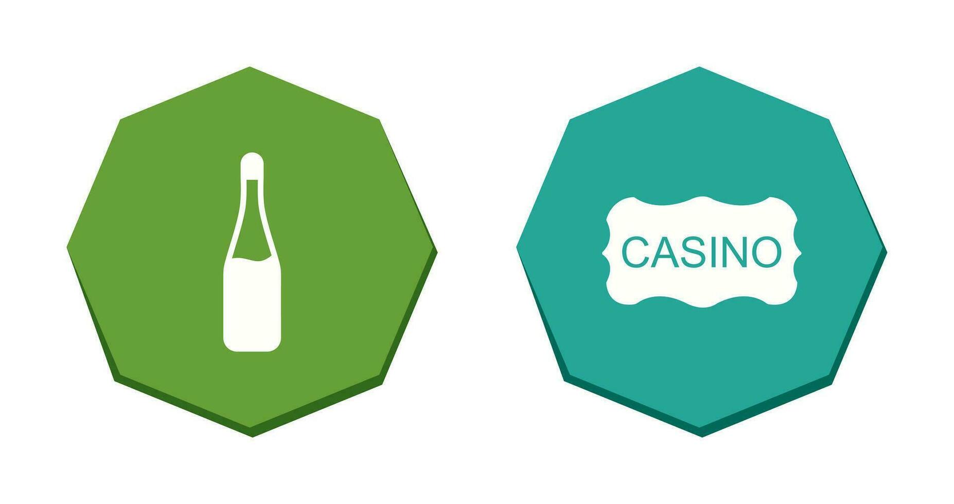 champgane bottle and casino sign  Icon vector