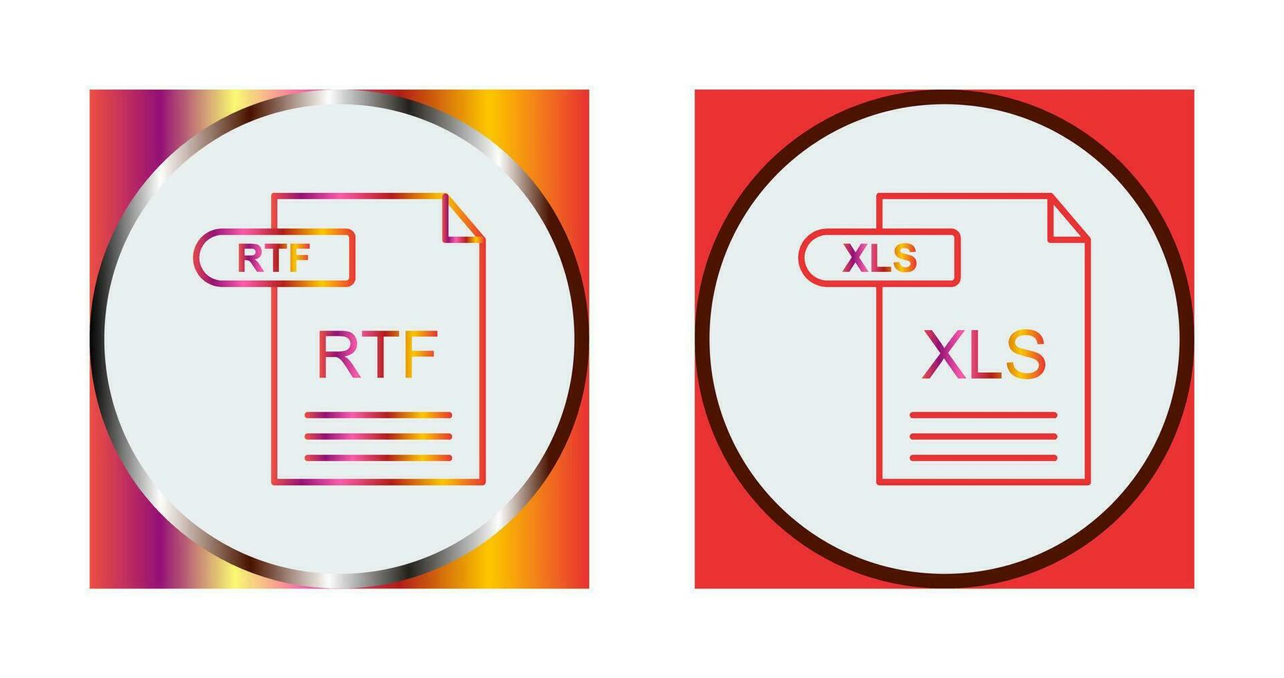 RTF and XLS Icon vector